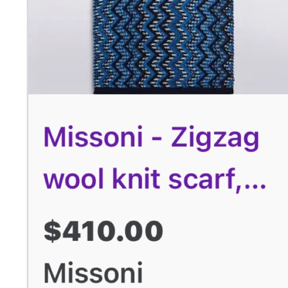 Missoni scarf in the classic Chevron pattern retails for $410